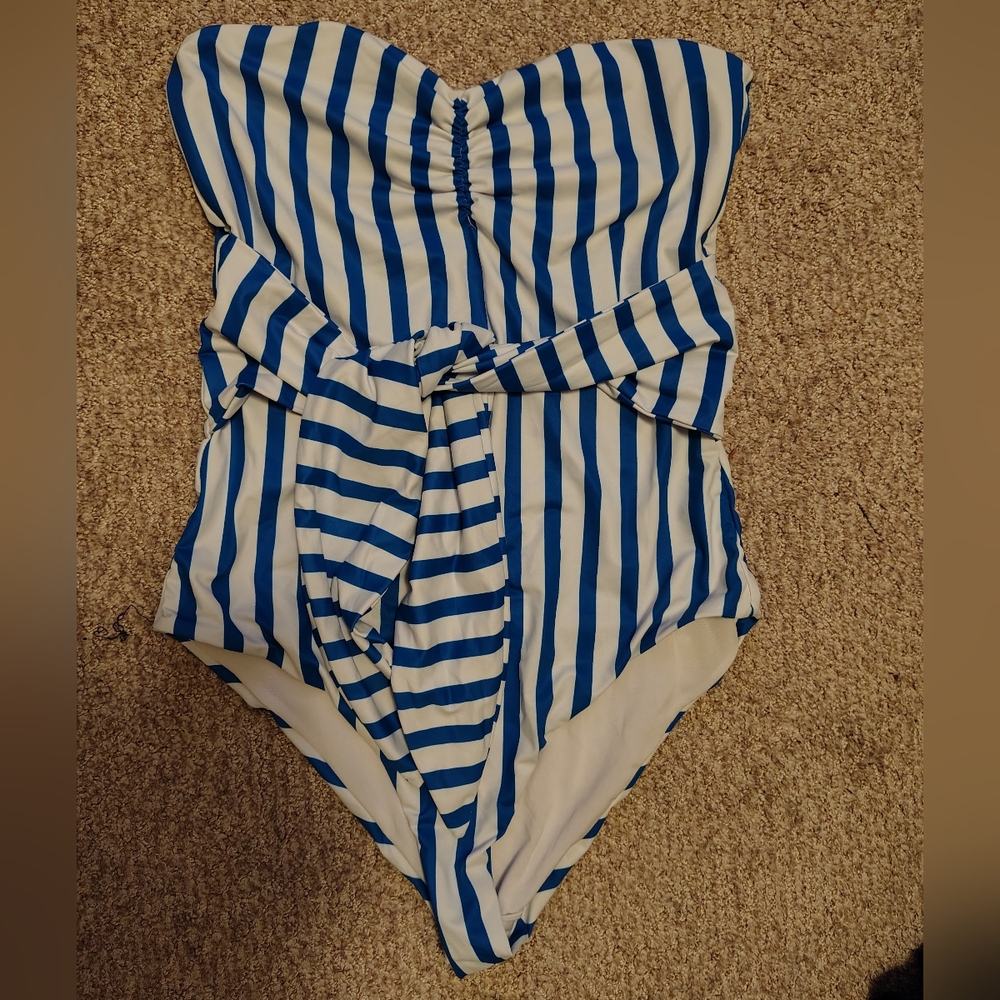 Blue and White Striped Dress